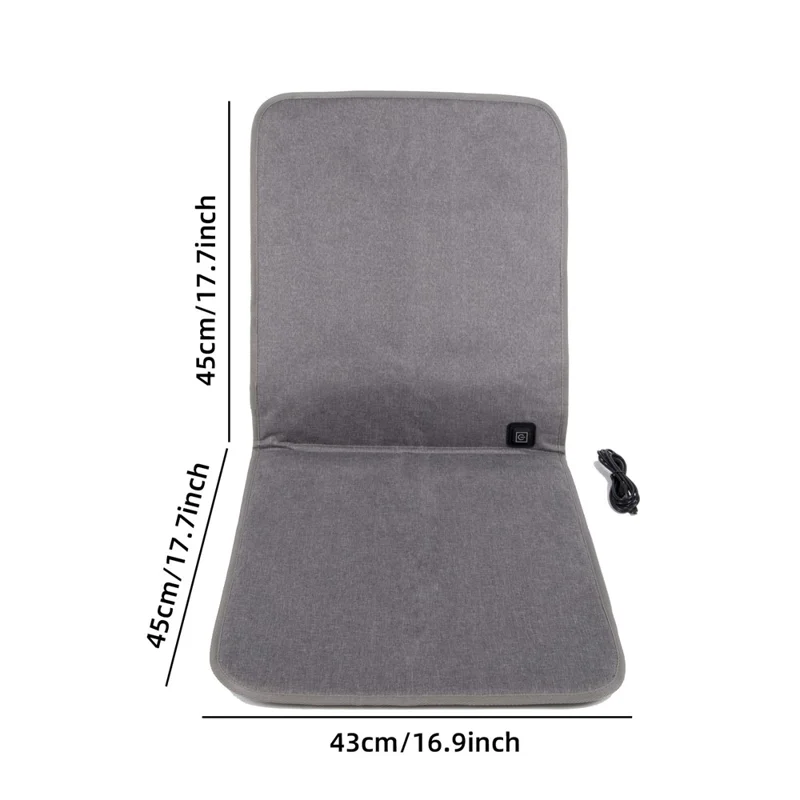 DT-90x43-2S 43 x 90cm USB Heated Integrated Backrest and Seat Cushion for Office Chair Oxford Fabric Quick Heating Pad
