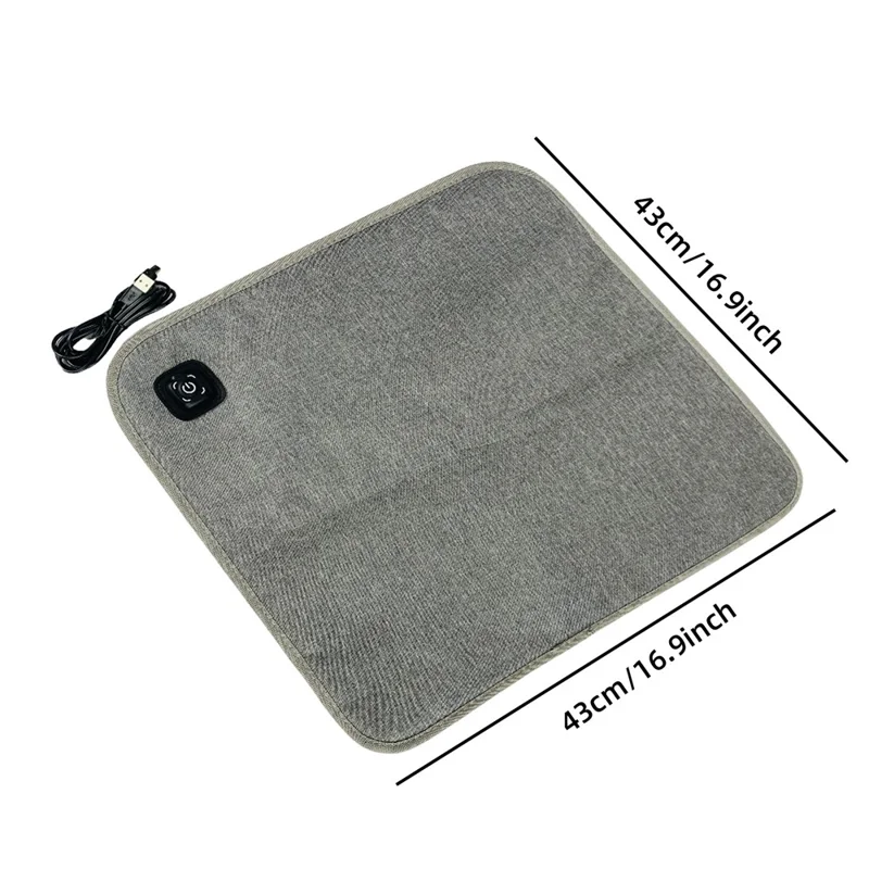 DT-43x43-2S 43 x 43cm USB Heated Seat Cushion for Office Camping Car Waterproof Oxford Fabric Heating Pad