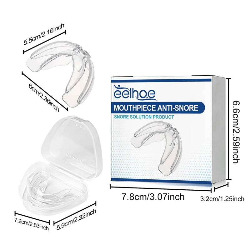 EELHOE Anti Snoring Mouthpiece Teeth Grinding Guard Sleep Aid Gift Easy Snore Stopper, EEA07-A036-1-WH1