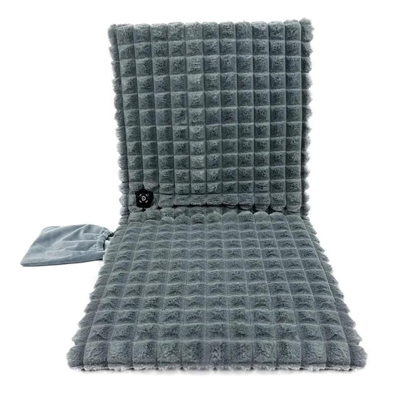 DT-90x45-1S 45 x 90 cm Poduszka grzewcza z fałszywego futra króliczego, 3 poziomy temperatury, poduszka grzewcza zasilana przez USB do biura, samochodu, użytku zewnętrznego - Szary