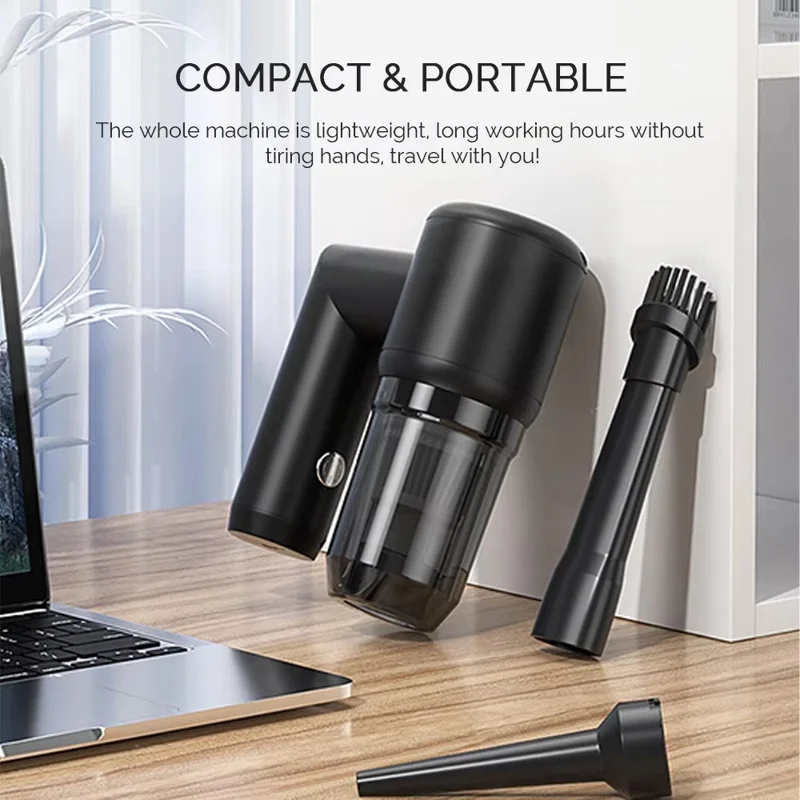 5 in 1 Handheld Vacuum Cleaner for Car and Home 5000Pa Powerful Suction Portable Cordless Dust Blower - Black