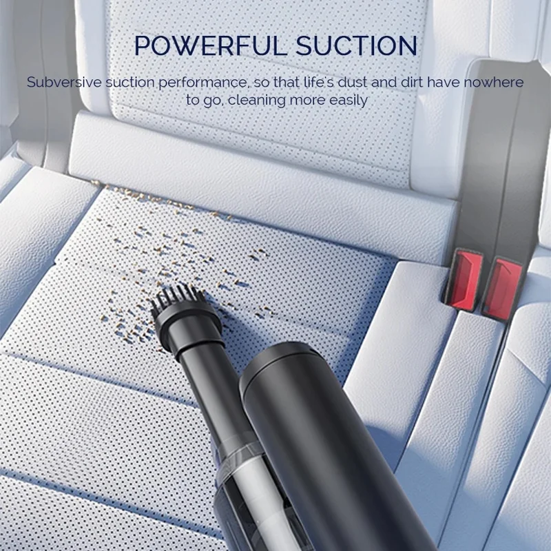 5 in 1 Handheld Vacuum Cleaner for Car and Home 5000Pa Powerful Suction Portable Cordless Dust Blower - Black