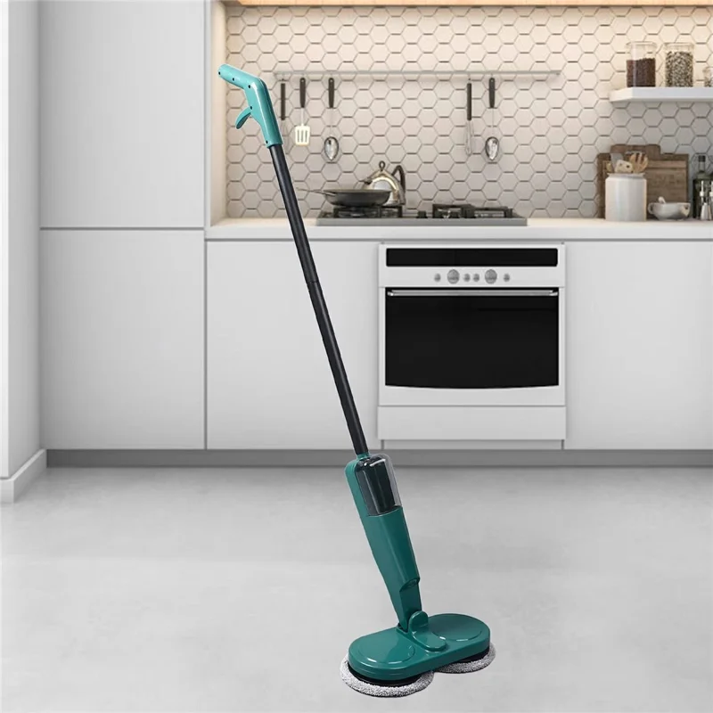 S8 7.4V Electric Mop Cordless Floor Cleaner Automatic Water Spraying Cleaning Machine with Bucket - Green