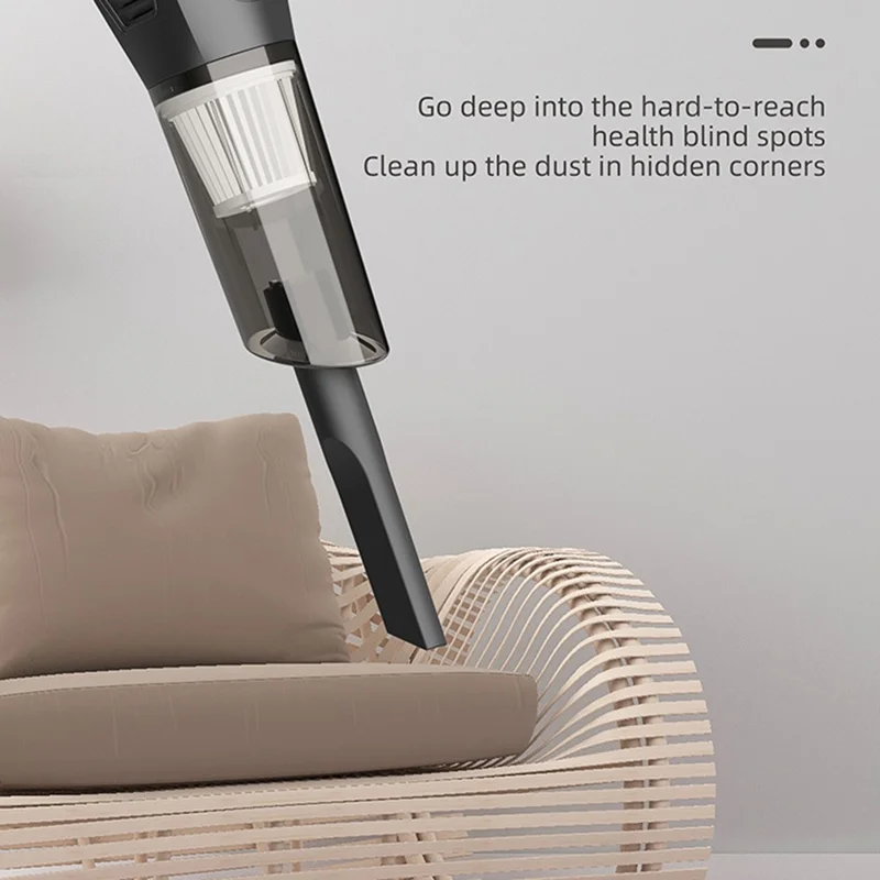 7.4V Stofzuiger Handheld Multifunctioneel Draadloos Krachtige Zuigkracht Stofblazer voor Auto Thuis - Zwart