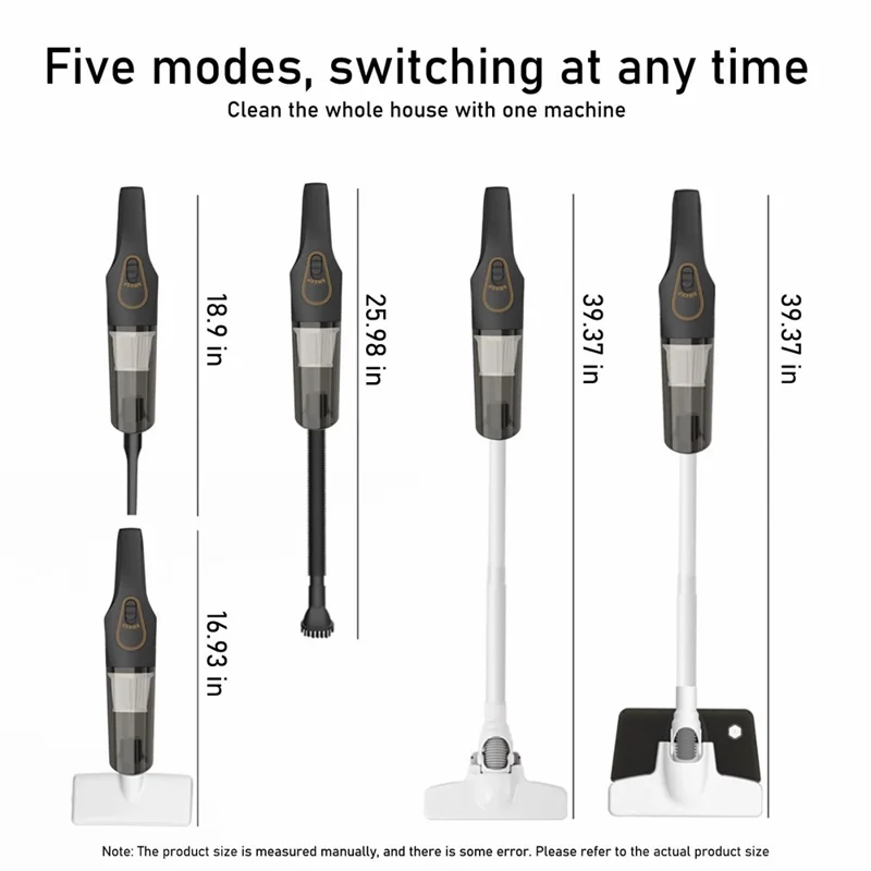 Cordless Handheld Vacuum Cleaner Multifunction Cleaning Mopping Dust Mite Removal Tool with Water Tank - White