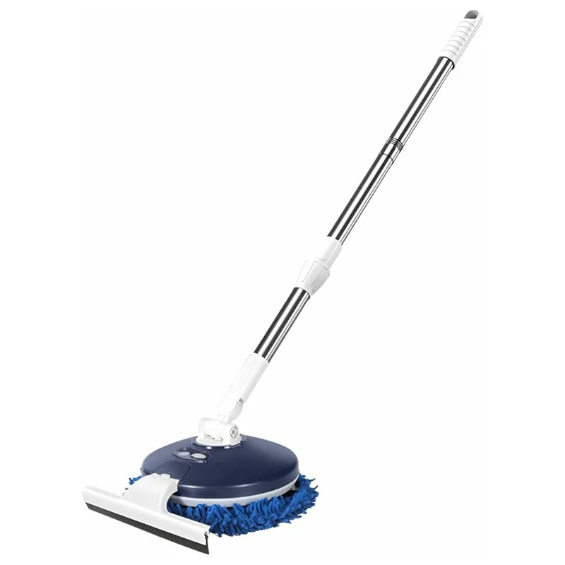 174cm Extendable Pole Cordless Electric Window Cleaner with Squeegee Wet Dry Use for Windows Doors Floors - Blue