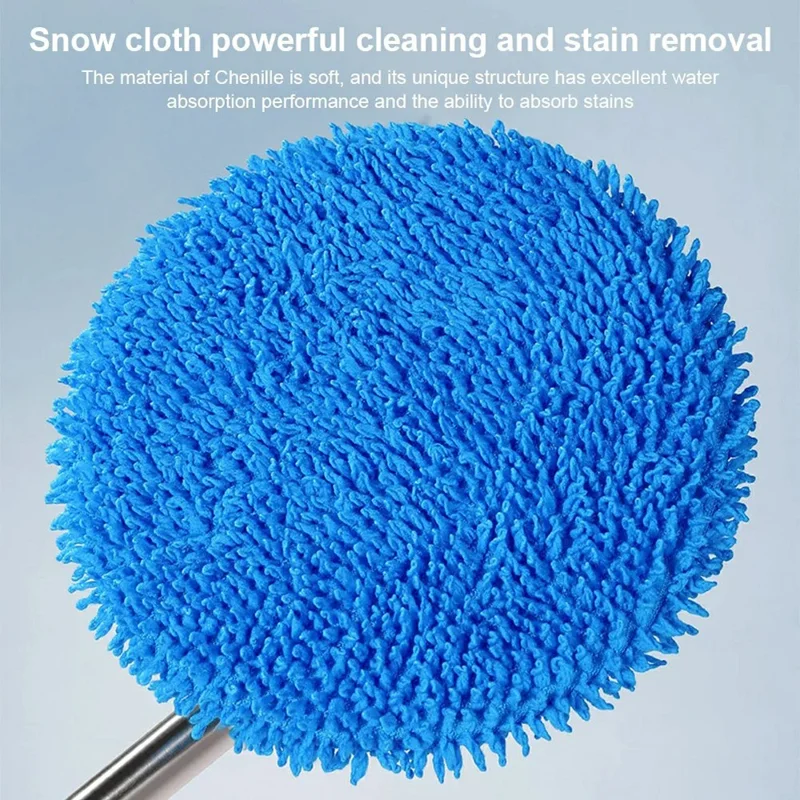 174cm Extendable Pole Cordless Electric Window Cleaner with Squeegee Wet Dry Use for Windows Doors Floors - Blue