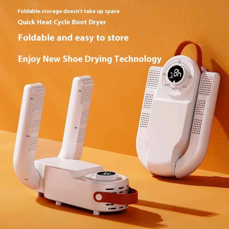 Foldable Electric Shoe Dryer Smart Shoes Dehumidifier with Timer Function Boots Socks Warmer, EU Plug