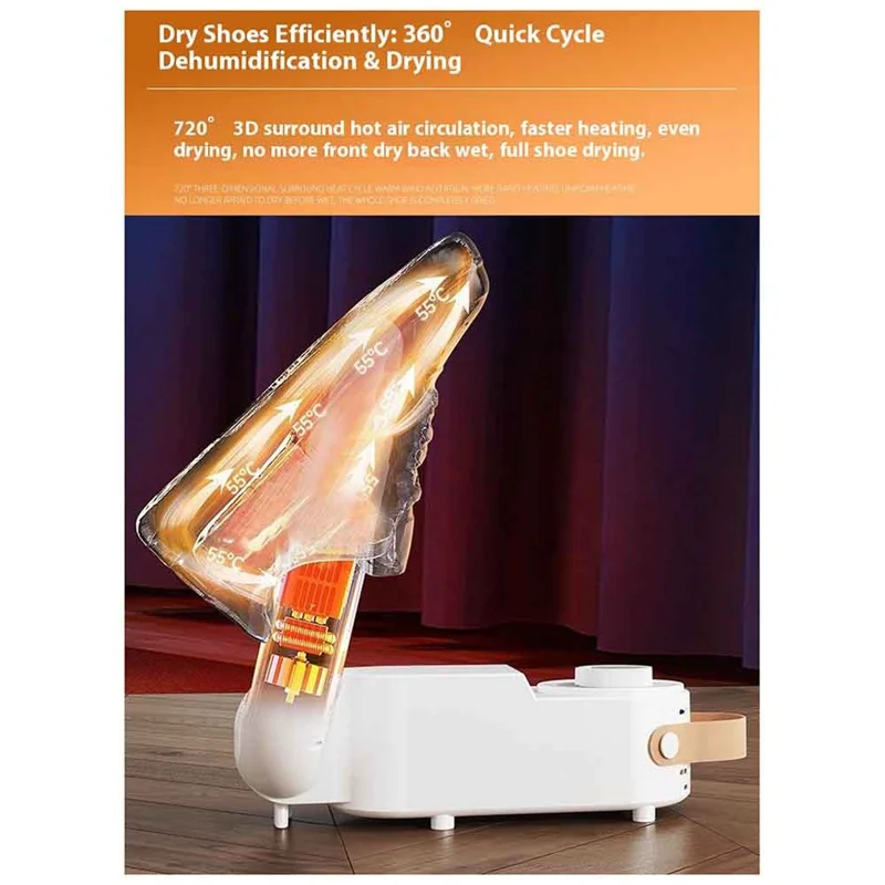 Foldable Electric Shoe Dryer Smart Shoes Dehumidifier with Timer Function Boots Socks Warmer, EU Plug