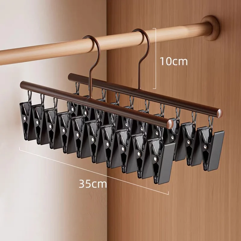 10 Clips Socks Hanger Retro Style Carbon Steel Drying Rack Multifunctional Laundry Organizer