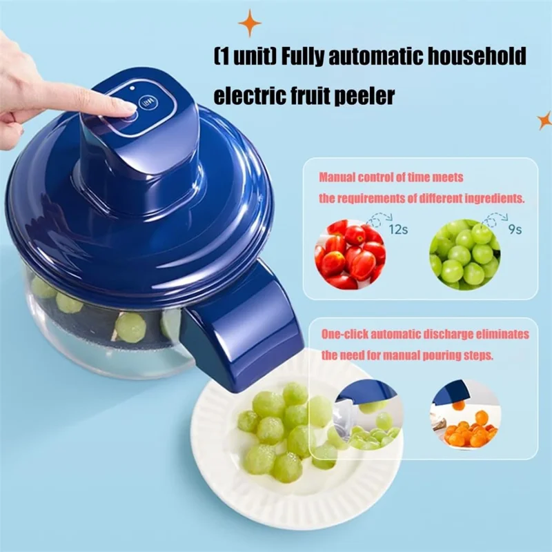 50W Motor Automatic Grape Peeler Machine, Electric Garlic & Cherry Tomato Peeler Skin Remover (BPA Free, No FDA)