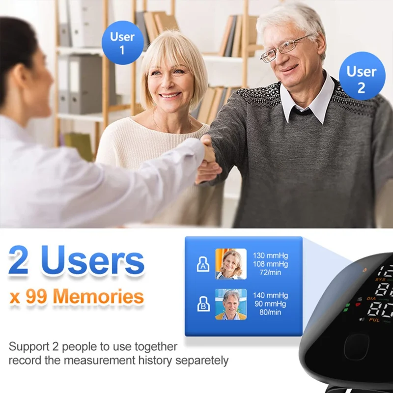 LCD Display Smart Wrist Blood Pressure Monitor Voice Broadcast Electronic Sphygmomanometer