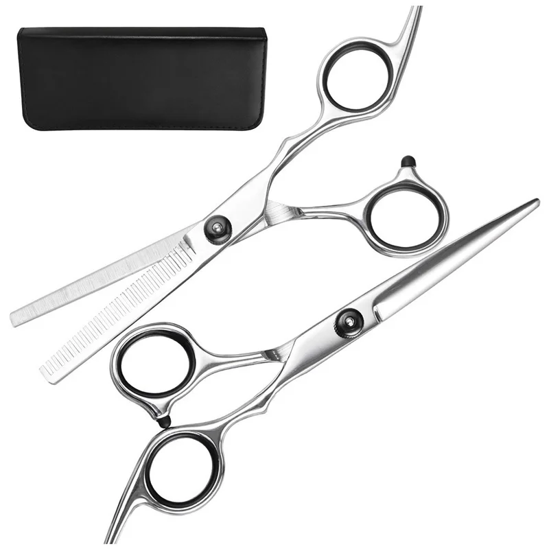 Y1 2Pcs Stainless Steel Hairdressing Scissors Professional Hair Cutting Kits Thinning Shears with Storage Bag