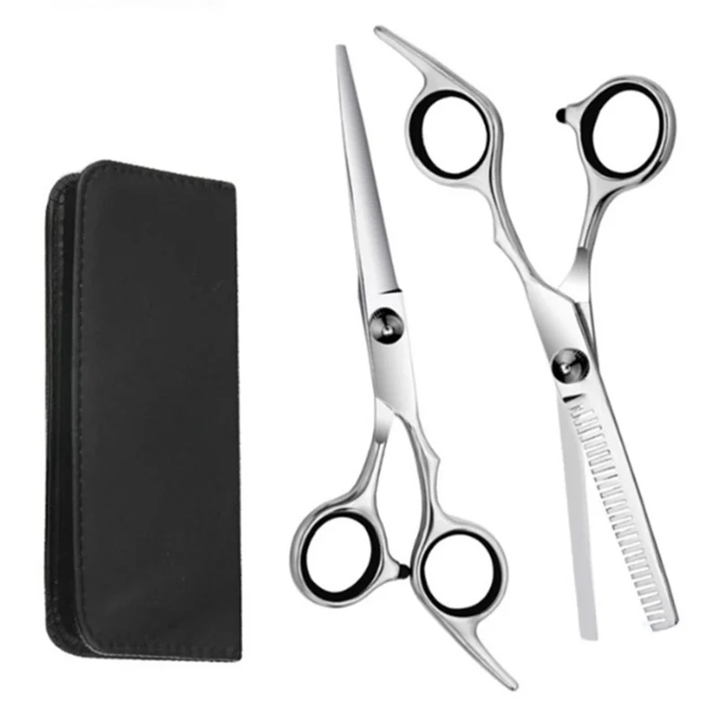 Y1 2Pcs Stainless Steel Hairdressing Scissors Professional Hair Cutting Kits Thinning Shears with Storage Bag