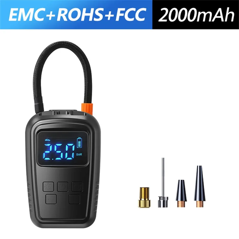 Portable Car Air Compressor 130 PSI Preset Pressure Digital Display Tire Inflator with Emergency Light