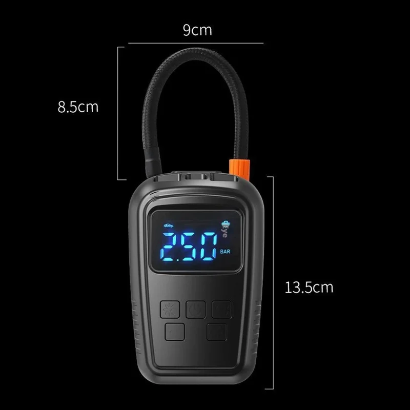 Portable Car Air Compressor 130 PSI Preset Pressure Digital Display Tire Inflator with Emergency Light
