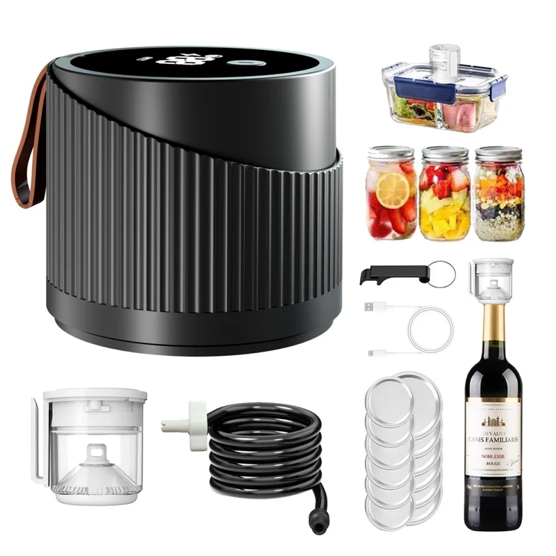 Multifunctional Electric Mason Jar Sealer Cordless Automatic Kitchen Vacuum Sealer for Food Preservation