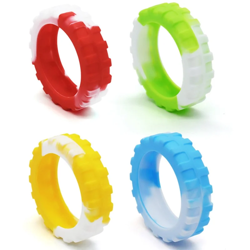 8Pcs 43-55mm Luggage Wheels Silicone Covers Noise Reduction Gradient Color for Suitcase Spinner Wheels - Blue White