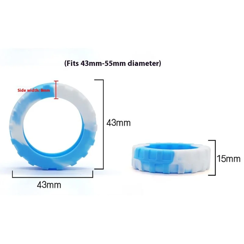 8Pcs 43-55mm Luggage Wheels Silicone Covers Noise Reduction Gradient Color for Suitcase Spinner Wheels - Blue White