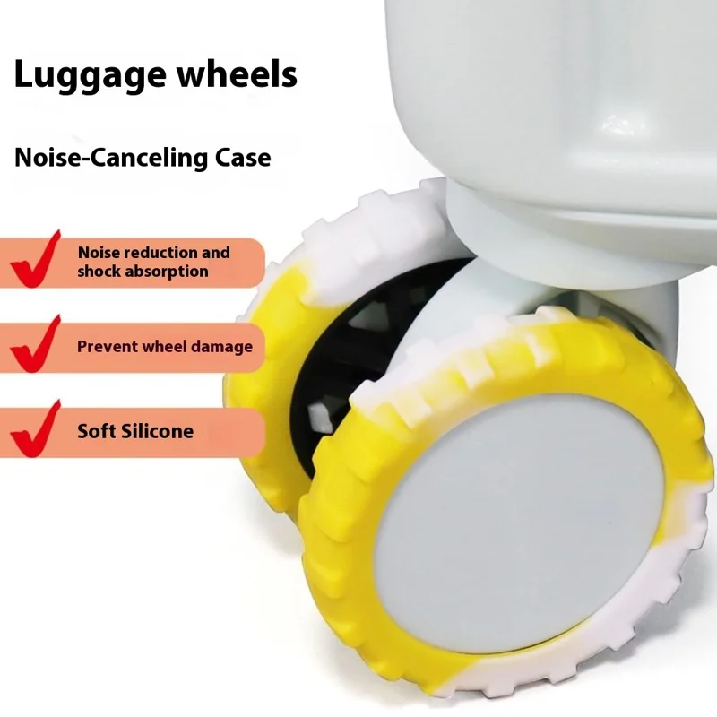 8Pcs 55-68mm Luggage Wheels Silicone Covers Noise Reduction Gradient Color for Suitcase Spinner Wheels - Blue White