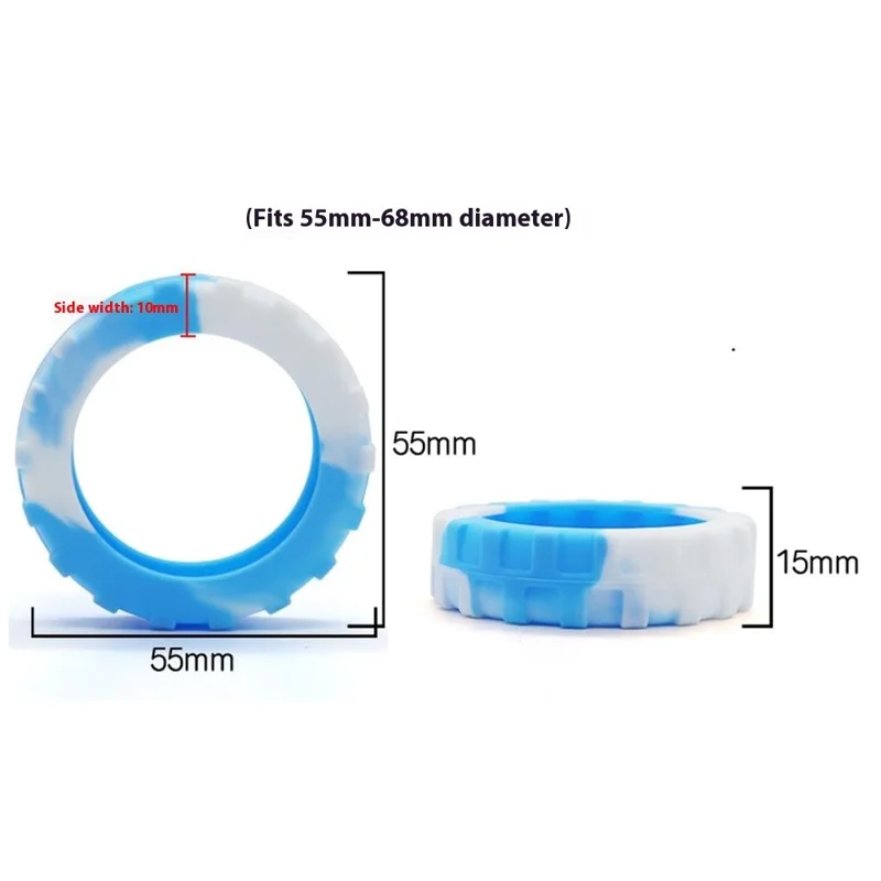 8Pcs 55-68mm Luggage Wheels Silicone Covers Noise Reduction Gradient Color for Suitcase Spinner Wheels - Blue White
