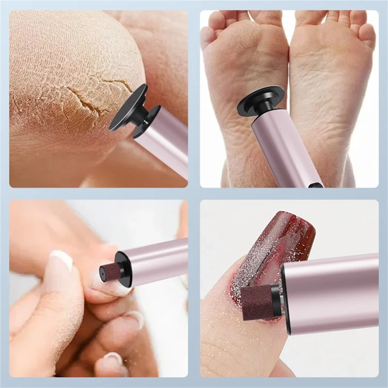 FR10 Portable Electric Foot File 9 Speed Settings LCD Display Callus Remover Aluminum Alloy Pedicure Tool Gift - Rose Gold