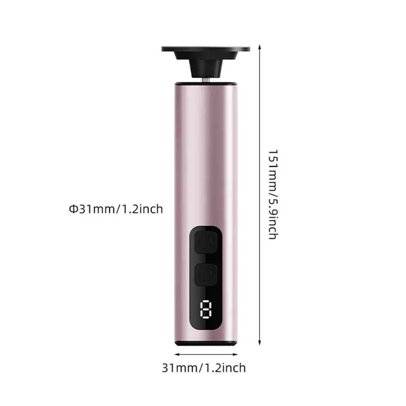 FR10 Portable Electric Foot File 9 Speed Settings LCD Display Callus Remover Aluminum Alloy Pedicure Tool Gift - Rose Gold