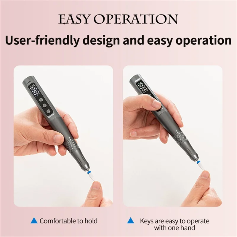 ND-10 Elektrisk Naglabor Maskine Bærbar Manicure Pedicure Værktøj Gave Naglefiler Buffer Polisher - Pink