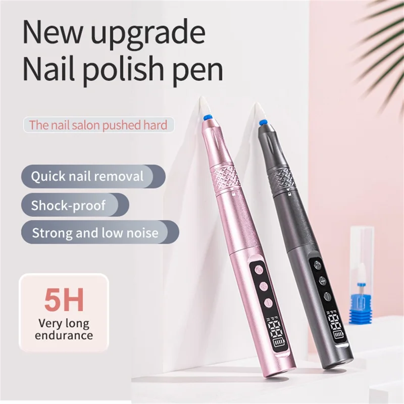 ND-10 Elektrisk Naglabor Maskine Bærbar Manicure Pedicure Værktøj Gave Naglefiler Buffer Polisher - Pink