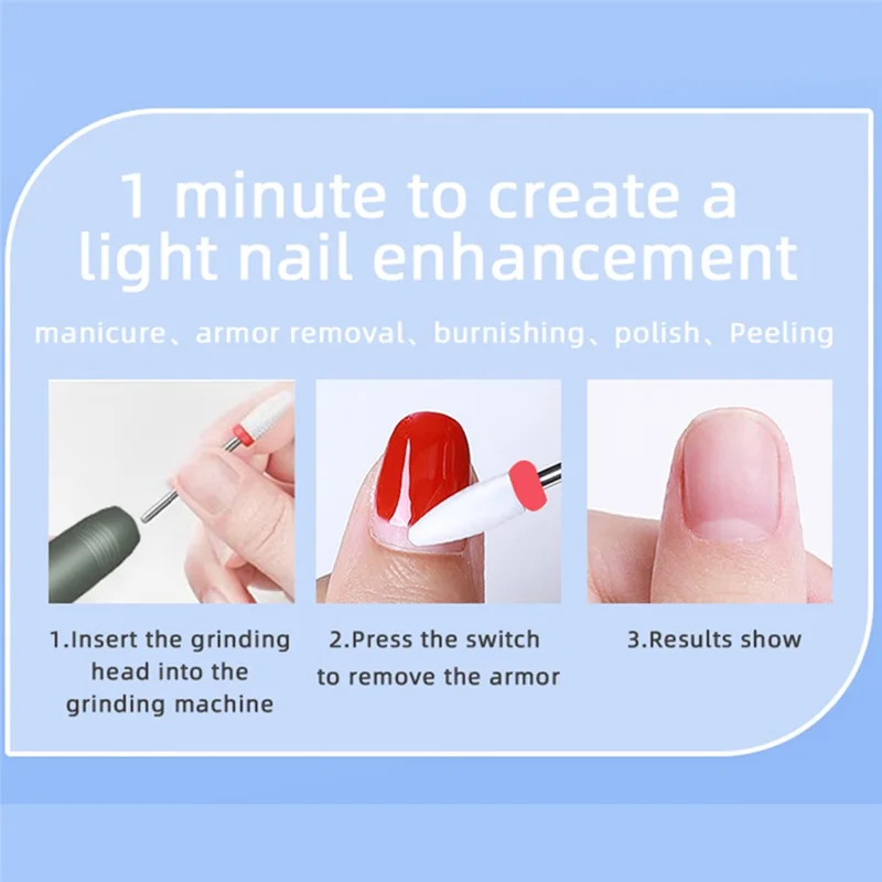 HX-08 Electric Nail File Portable Manicure Drill Grinding Machine Gift 3 Speed Settings for Home / Salon