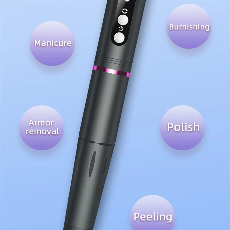 HX-08 Electric Nail File Portable Manicure Drill Grinding Machine Gift 3 Speed Settings for Home / Salon