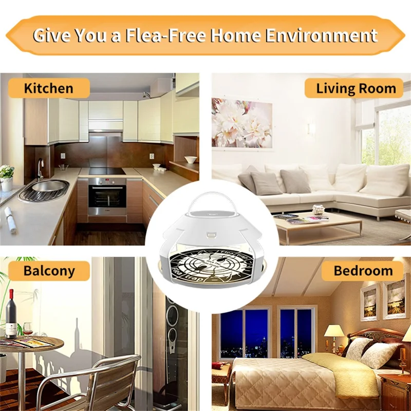 قطار بق حشرات لاسلكي برؤوس ضوئية 2 قطعة، جهاز اصطياد البق اللاصق للمنزل