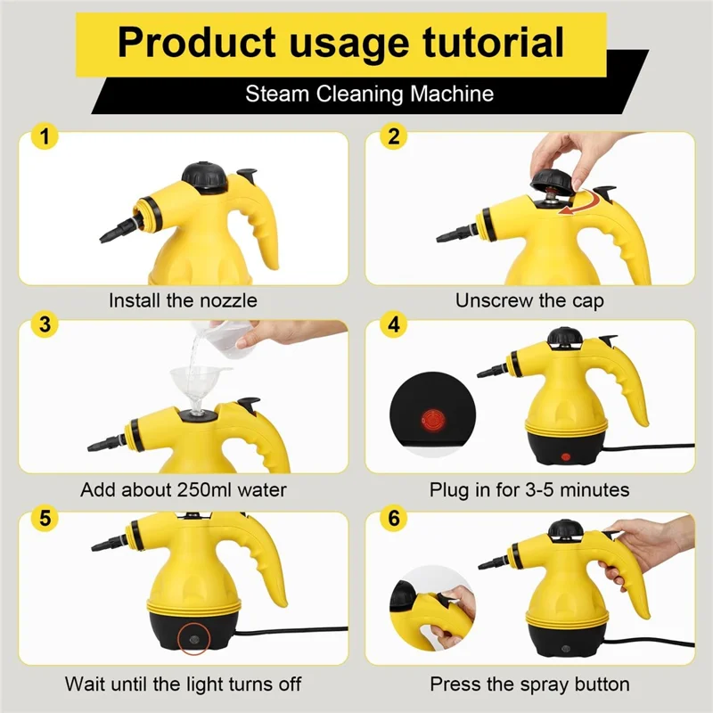 High Pressure Steam Cleaner Handheld Multi-Function Kitchen Home Appliance Portable Steamer for Cleaning