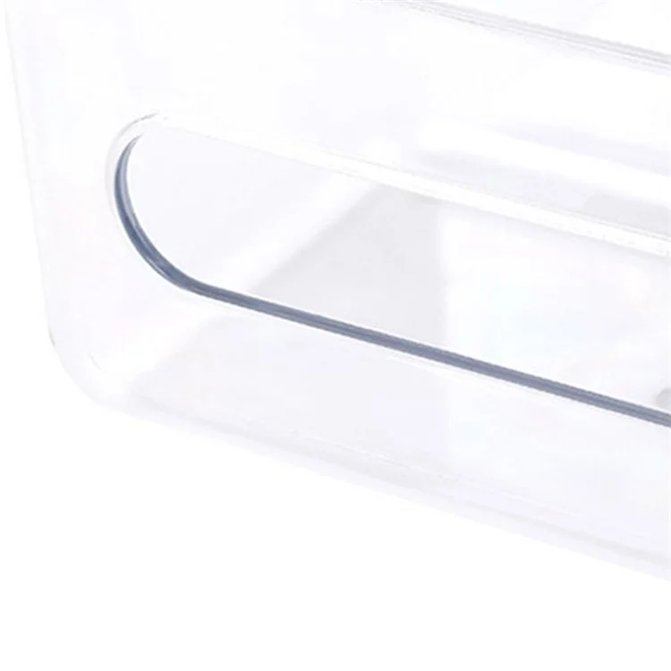 Caja de pañuelos de papel transparente con tapa abierta montada en la pared, contenedor cuadrado para papel higiénico, servilletas, toallitas húmedas