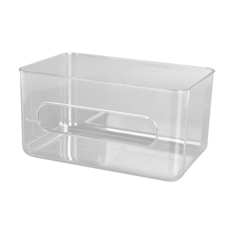 Caja de pañuelos de papel transparente con tapa abierta montada en la pared, contenedor cuadrado para papel higiénico, servilletas, toallitas húmedas