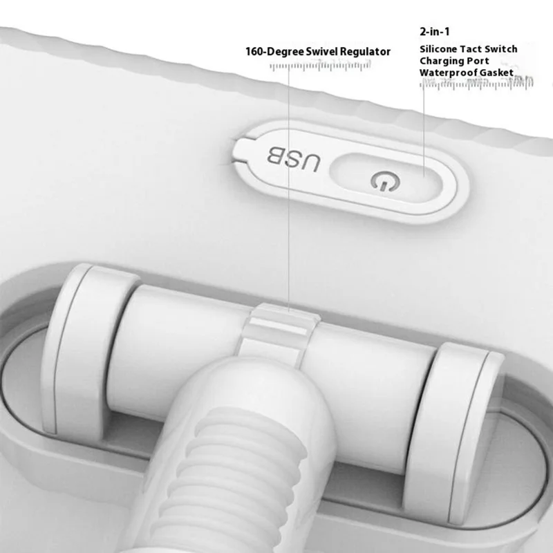 WV-291 Electric Dual-Head Window Cleaner with Extension Pole, Rotatable Head Glass Mirror Cleaning Tool for Home / Ceiling - Sapphire