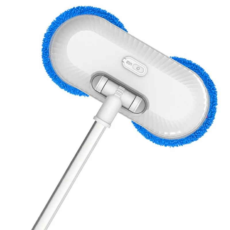 WV-291 Electric Dual-Head Window Cleaner with Extension Pole, Rotatable Head Glass Mirror Cleaning Tool for Home / Ceiling - Sapphire