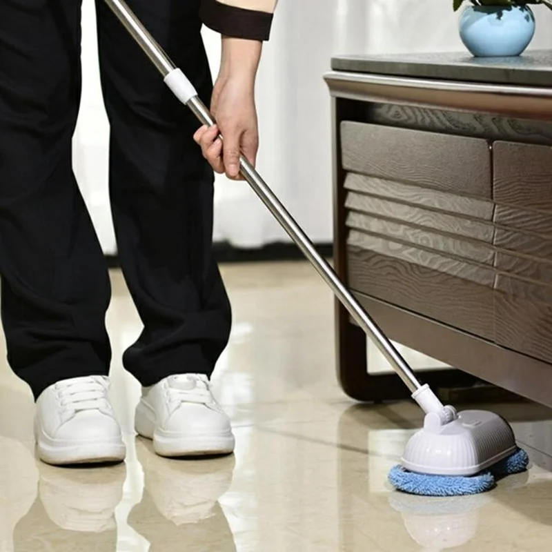 WV-291 Electric Dual-Head Window Cleaner with Extension Pole, Rotatable Head Glass Mirror Cleaning Tool for Home / Ceiling - Sapphire