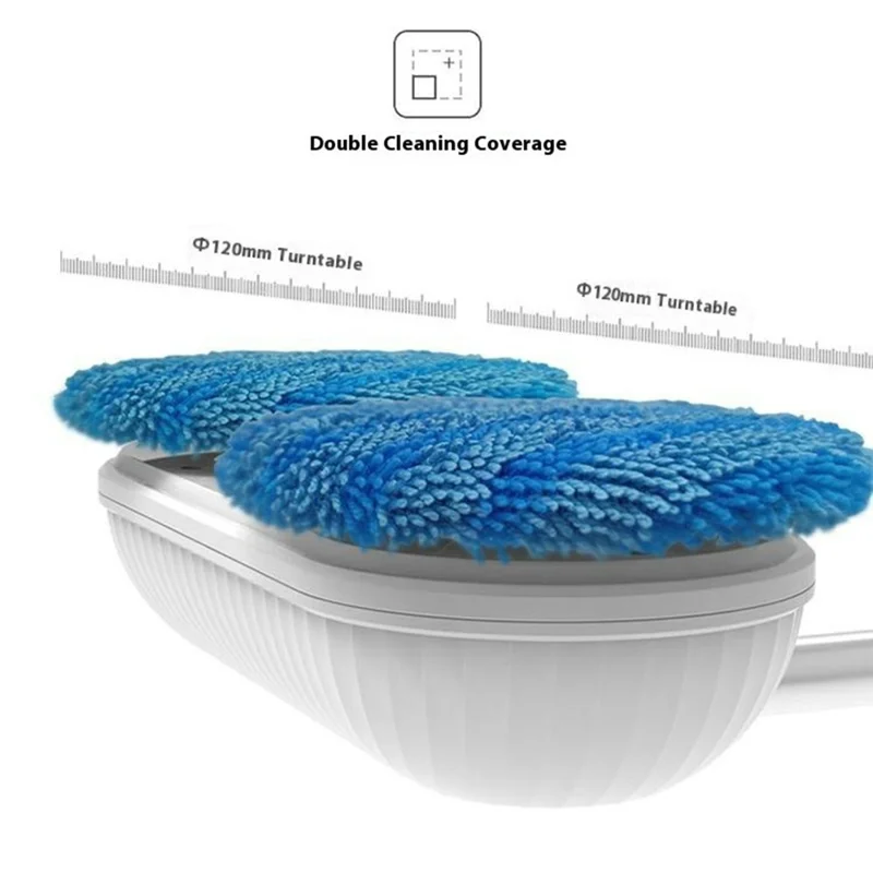 WV-291 Electric Dual-Head Window Cleaner with Extension Pole, Rotatable Head Glass Mirror Cleaning Tool for Home / Ceiling - Sapphire