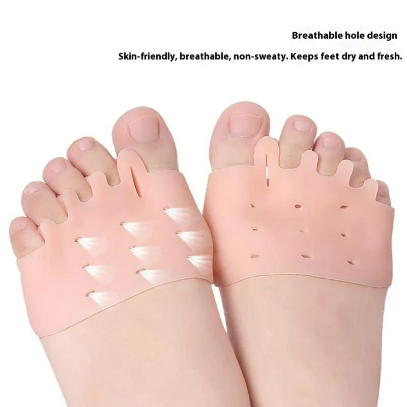 1 Para Separatorów Palców Stopy z Pięcioma Otworami w Miodowym Wzorze, Prezent na Ulgi w Bólu Przy Koślawości Dużego Palca, Korekcja Nachodzących na Siebie Palców, Silikonowe Rozdzielniki Palców - Kolor Czysty