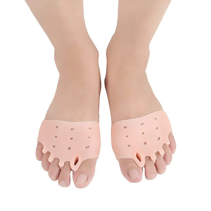 1 Para Separatorów Palców Stopy z Pięcioma Otworami w Miodowym Wzorze, Prezent na Ulgi w Bólu Przy Koślawości Dużego Palca, Korekcja Nachodzących na Siebie Palców, Silikonowe Rozdzielniki Palców - Kolor Czysty