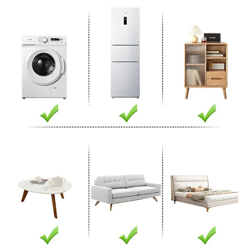 4 st tvättmaskinsfötter med antislip och vibrationsdämpning för hushållsapparater, möbler, ljudreducering, stabil fotplatta