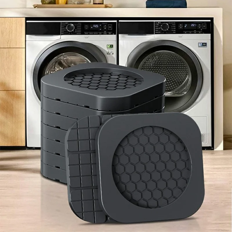 8 st tvättmaskinsfötter med antislir- och vibrationsdämpning för hushållsapparater möbelstabiliseringsunderlägg