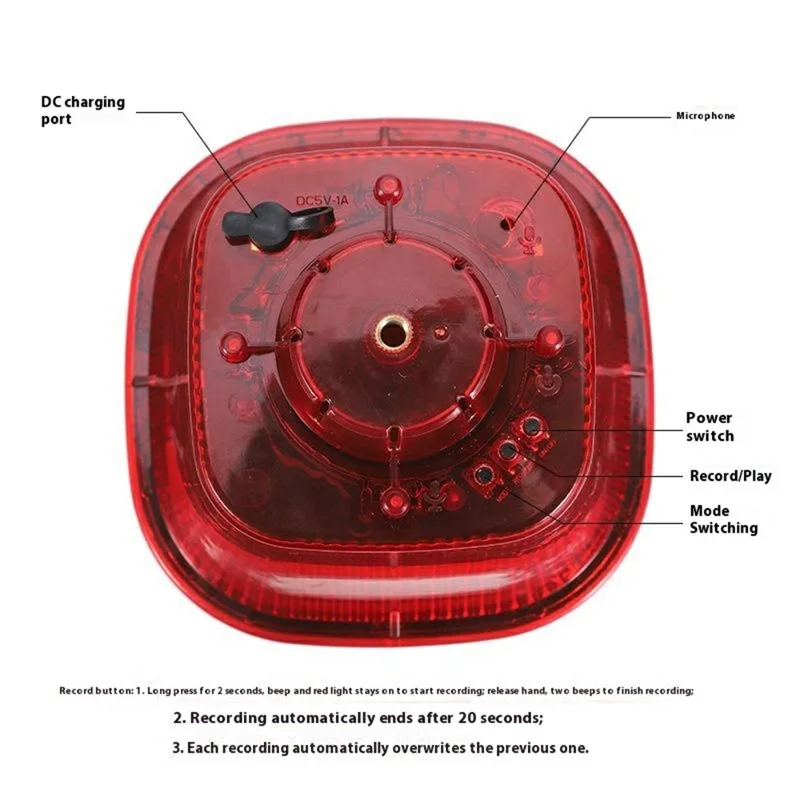 جهاز طرد الطيور بالطاقة الشمسية مع إنذار وضوء لحماية المزارع والبساتين، ضوء طاردة للحيوانات بنظام إضاءة LED وميضي