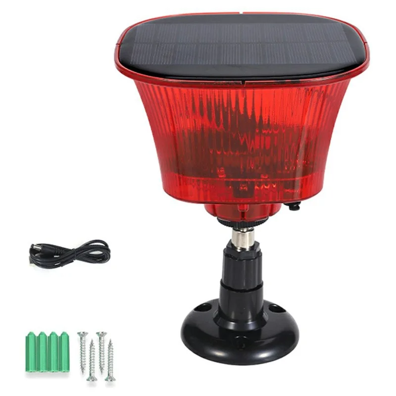 جهاز طرد الطيور بالطاقة الشمسية مع إنذار وضوء لحماية المزارع والبساتين، ضوء طاردة للحيوانات بنظام إضاءة LED وميضي