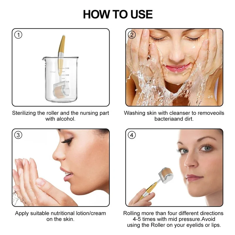 MDS192 Titanium Alloy Microneedle Derma Roller for Skin Rejuvenation Anti Aging Scar Treatment - 0.2mm