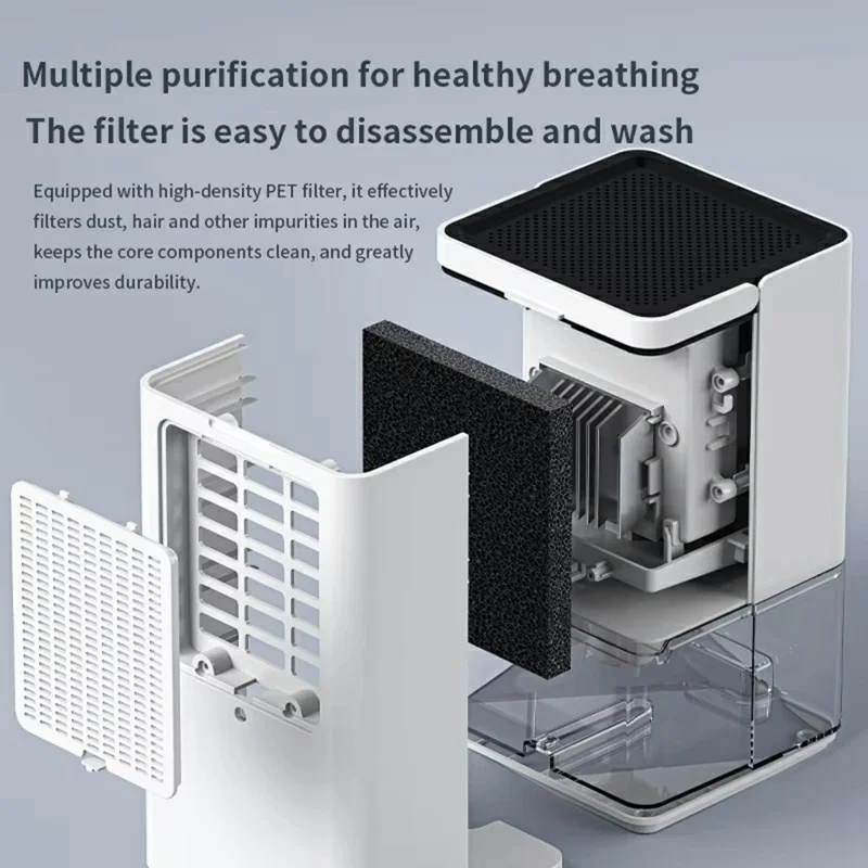 0818-1 1200ml Water Tank Semiconductor Dehumidifier for Home Silent Smart Moisture Remover - UK Plug