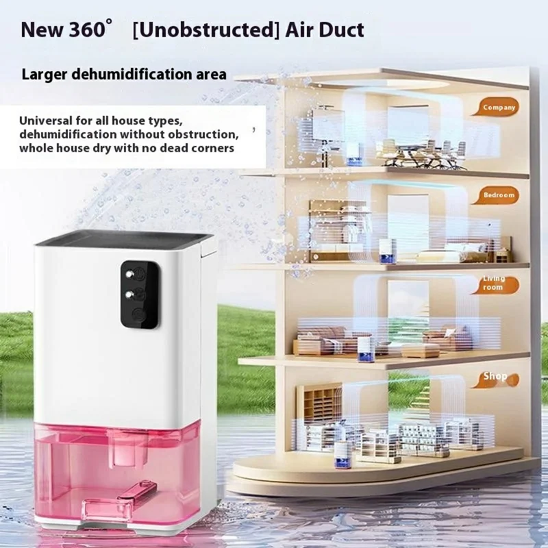 0818-1 1200ml Water Tank Semiconductor Dehumidifier for Home Silent Smart Moisture Remover - UK Plug
