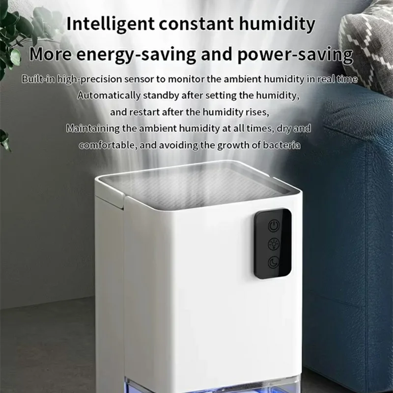 0818-1 1200ml Water Tank Semiconductor Dehumidifier for Home Silent Smart Moisture Remover - UK Plug