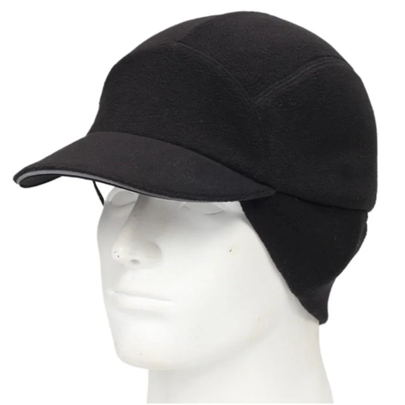 Outdoor Sports Baseball Cap with Ponytail Hole for Women Reflective Pull Down Ear Flaps Winter Headwear - M